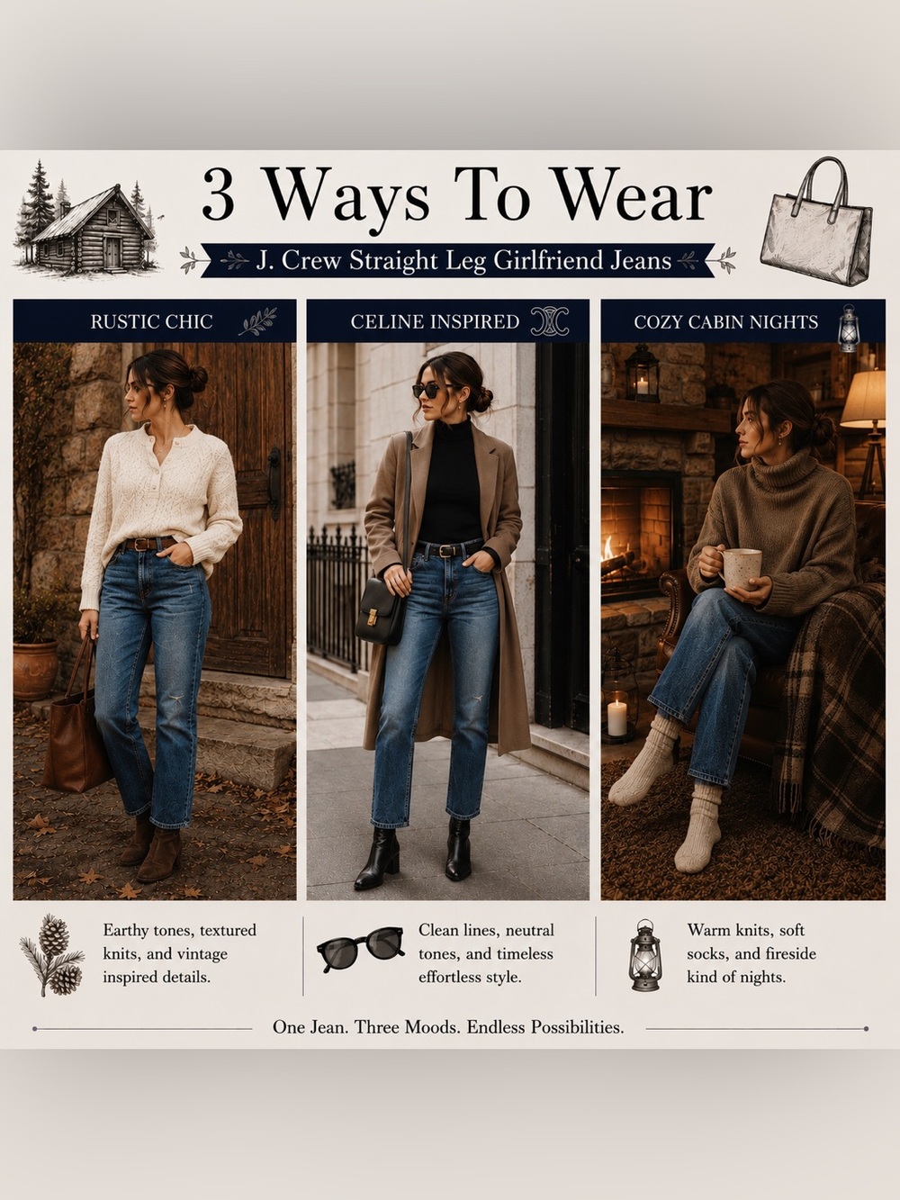 J. Crew Straight Leg Girlfriend Jeans | Rustic Chic Denim | Effortless Everyday - Picture 3 of 9